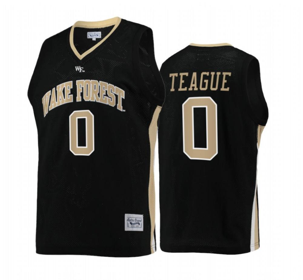 Jeff Teague 0 Wake Forest Demon Deacons College Basketball Black Jersey