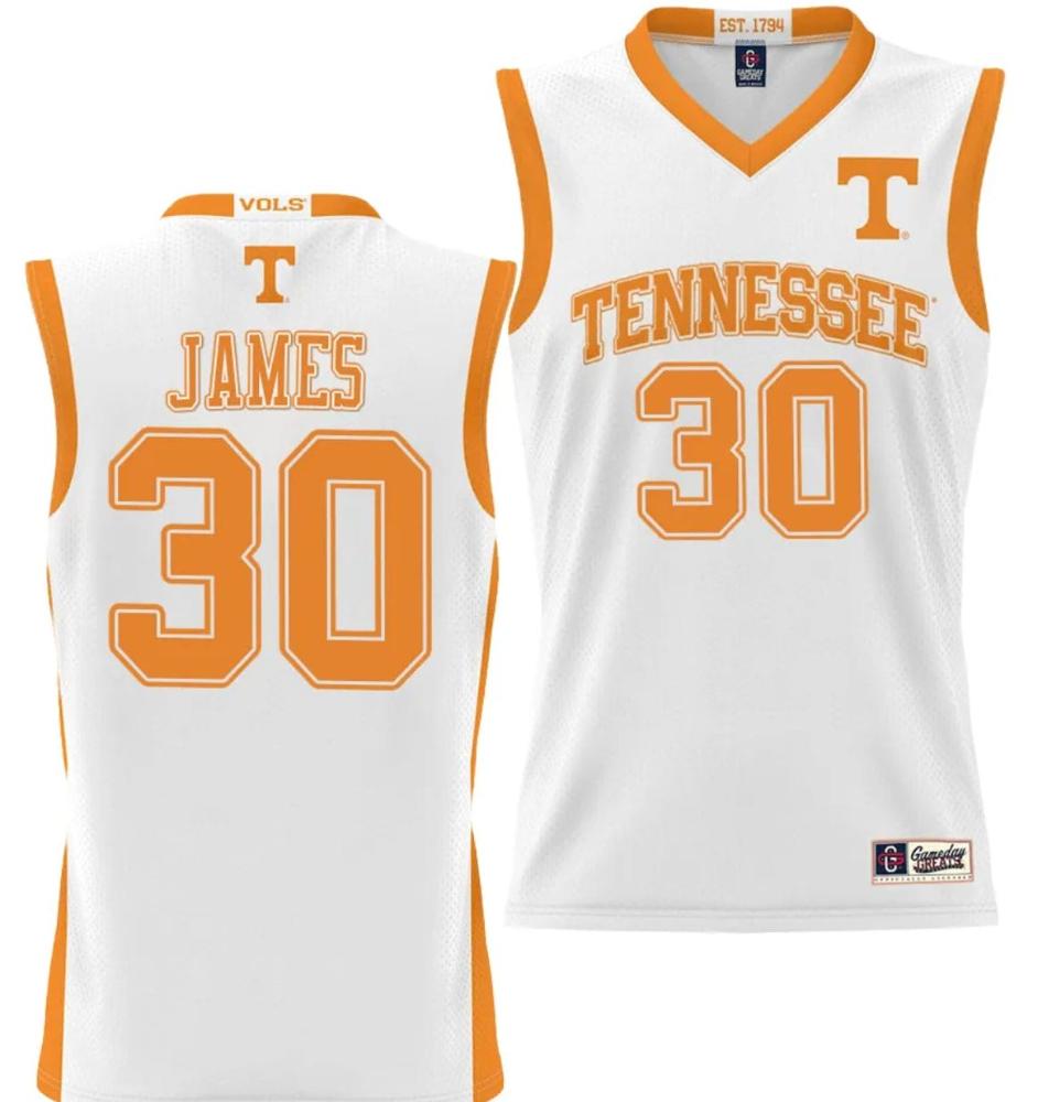 Josiah Jordan James Jersey 30 Tennessee Volunteers Nil College Basketball Ligh