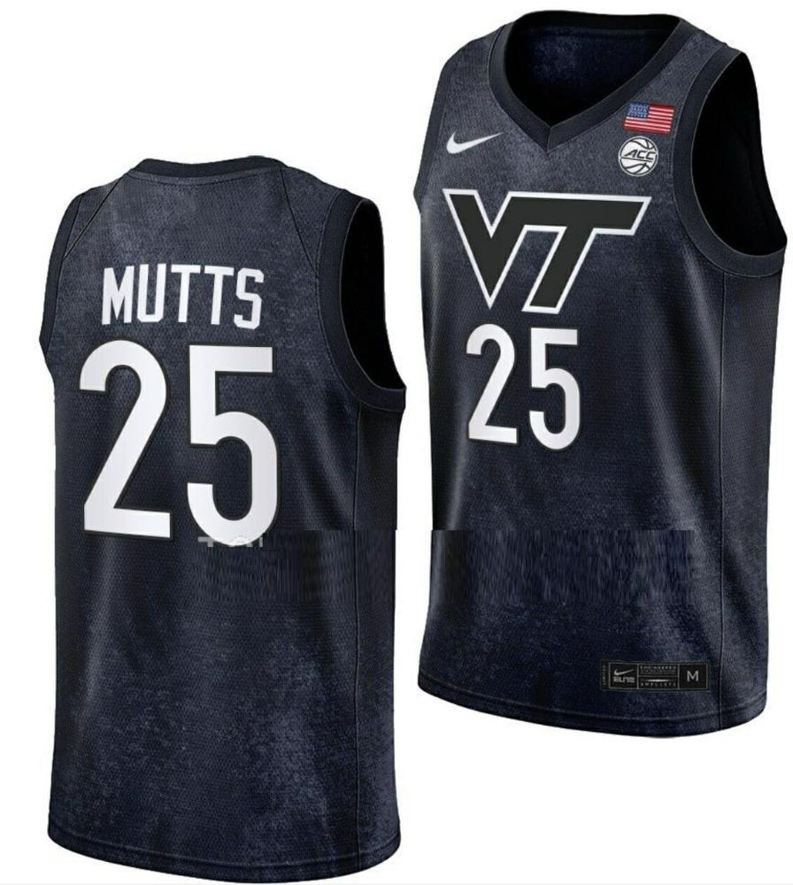 Justyn Mutts Jersey Virginia Tech Hokies College Basketball Swingman Black 25