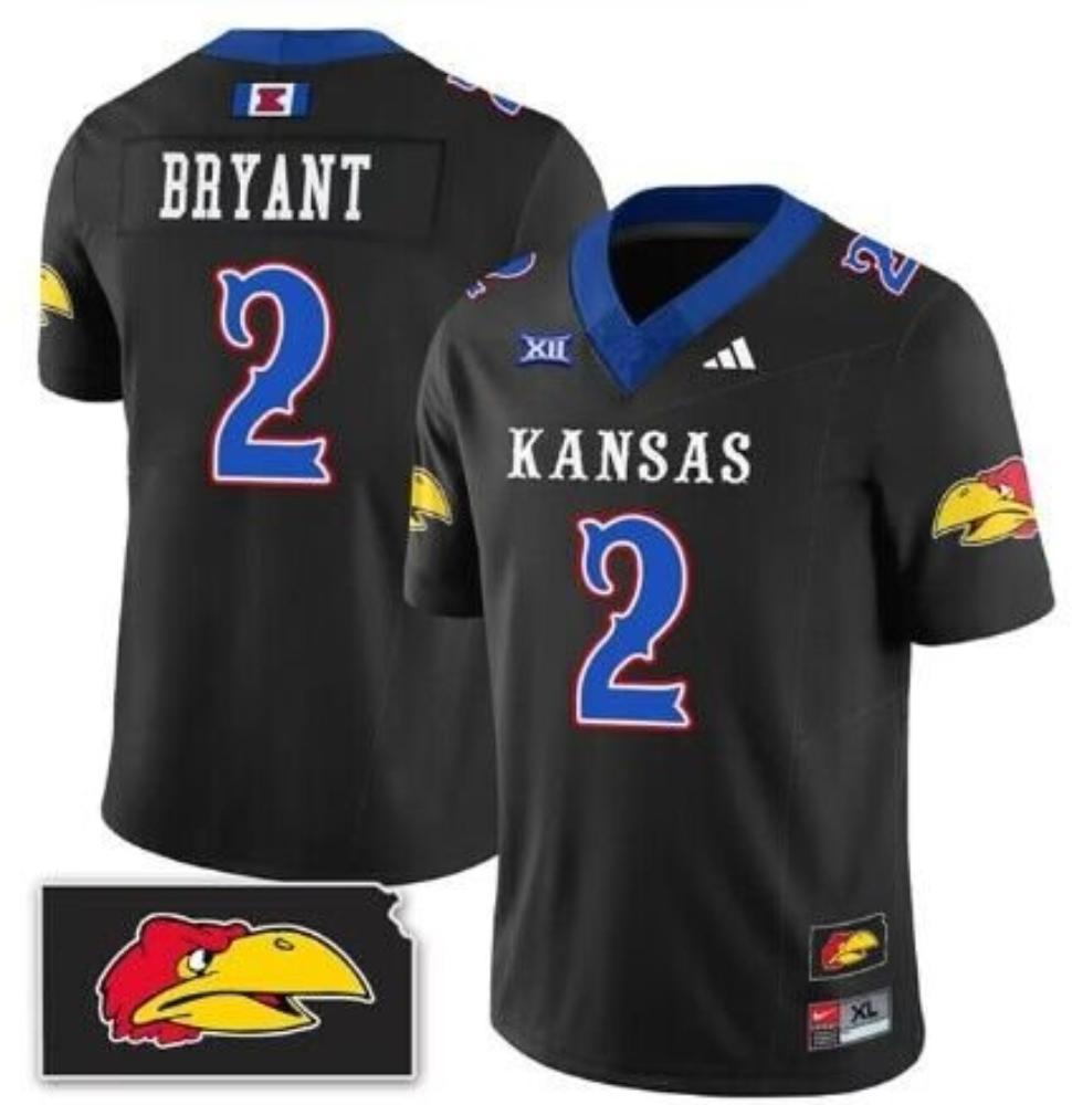 Kansas Jayhawks 2 Jacobee Bryant Black Stitched College Football Jersey