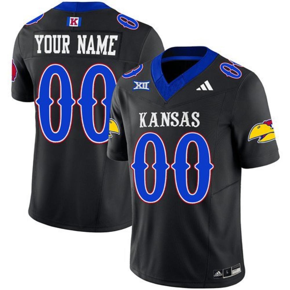 Kansas Jayhawks Active Player Custom Black 2023 Fuse Vapor Limited Stitched