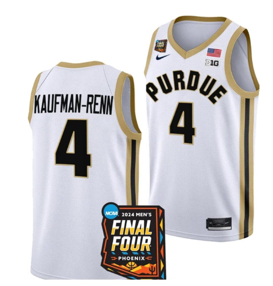 Kaufman Renn Jersey 4 Purdue 2024 Ncaa Final Four Basketball White