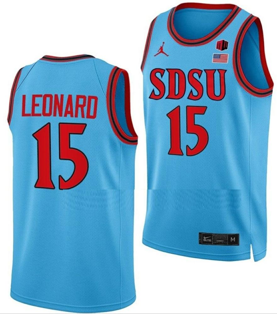 Kawhi Leonard Jersey San Diego State Aztecs College Basketball Blue Alternate