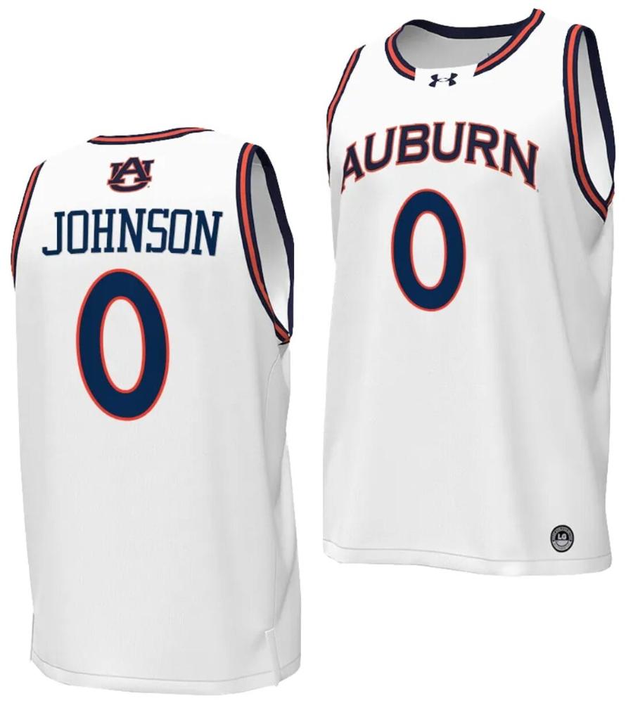 Kd Johnson Jersey 0 Auburn Tigers Replica College Basketball 2023 24 White