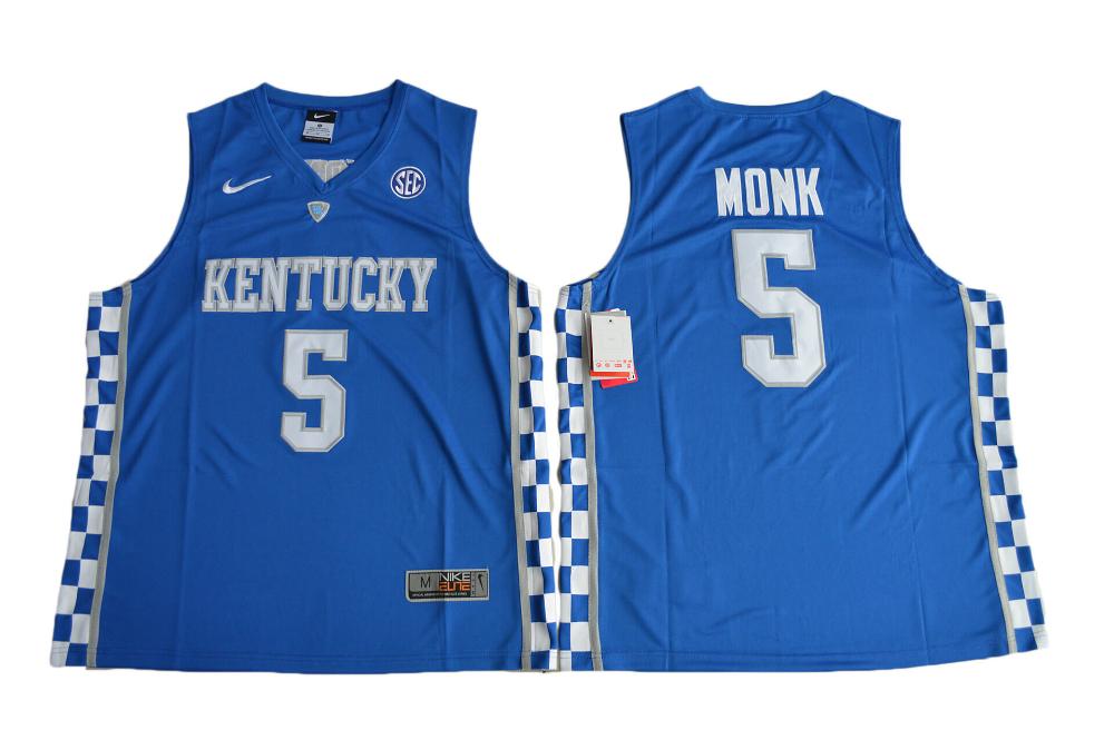Kentucky Wildcats 5 Malik Monk Ncaa Basketball Jersey Blue