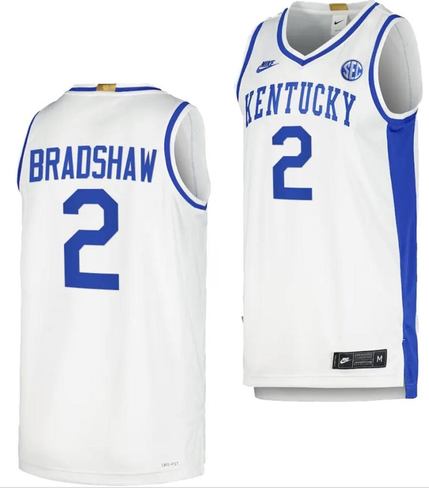 Kentucky Wildcats Aaron Bradshaw Jersey 2 Limited Retro Basketball White 2023 