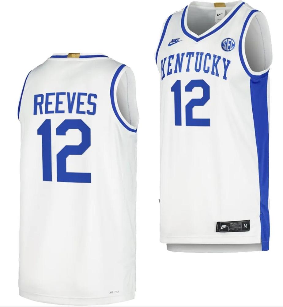 Kentucky Wildcats Antonio Reeves Jersey 12 Limited Retro Basketball White 2023