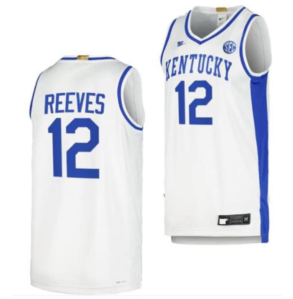 Kentucky Wildcats Antonio Reeves Jersey 12 Limited Retro Basketball White