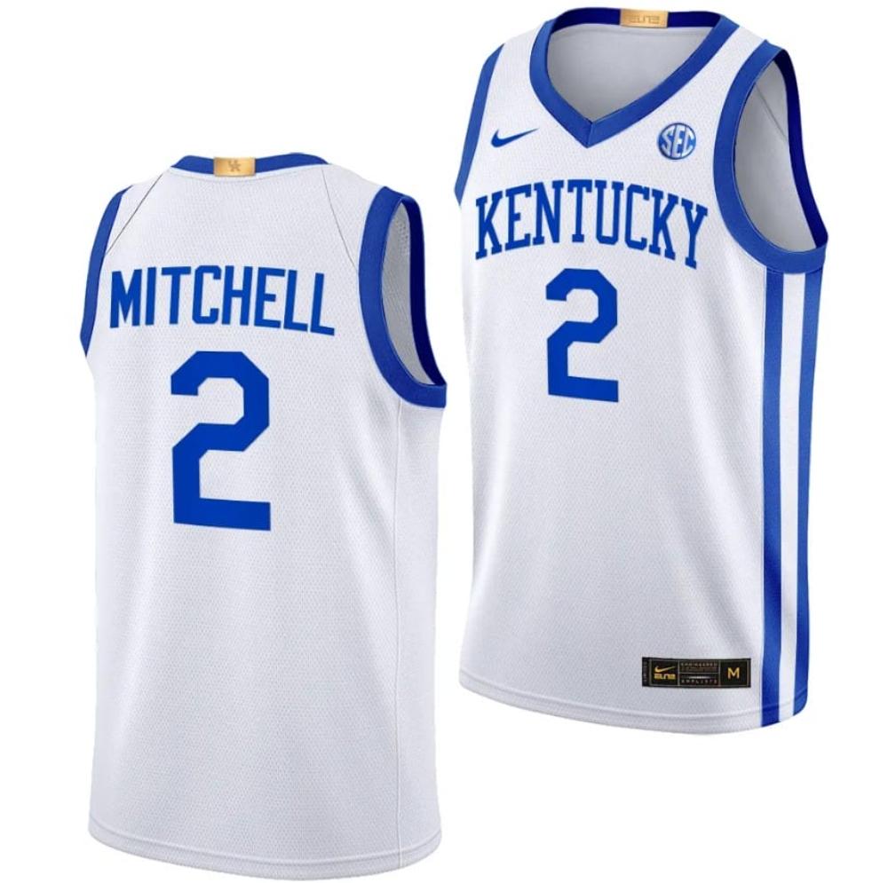 Kentucky Wildcats Tre Mitchell Jersey 2 College Basketball White 2022 23