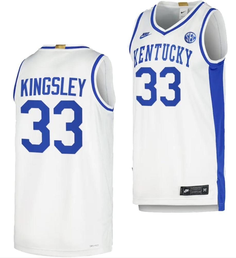 Kentucky Wildcats Ugonna Kingsley Jersey 33 Limited Retro Basketball White 202