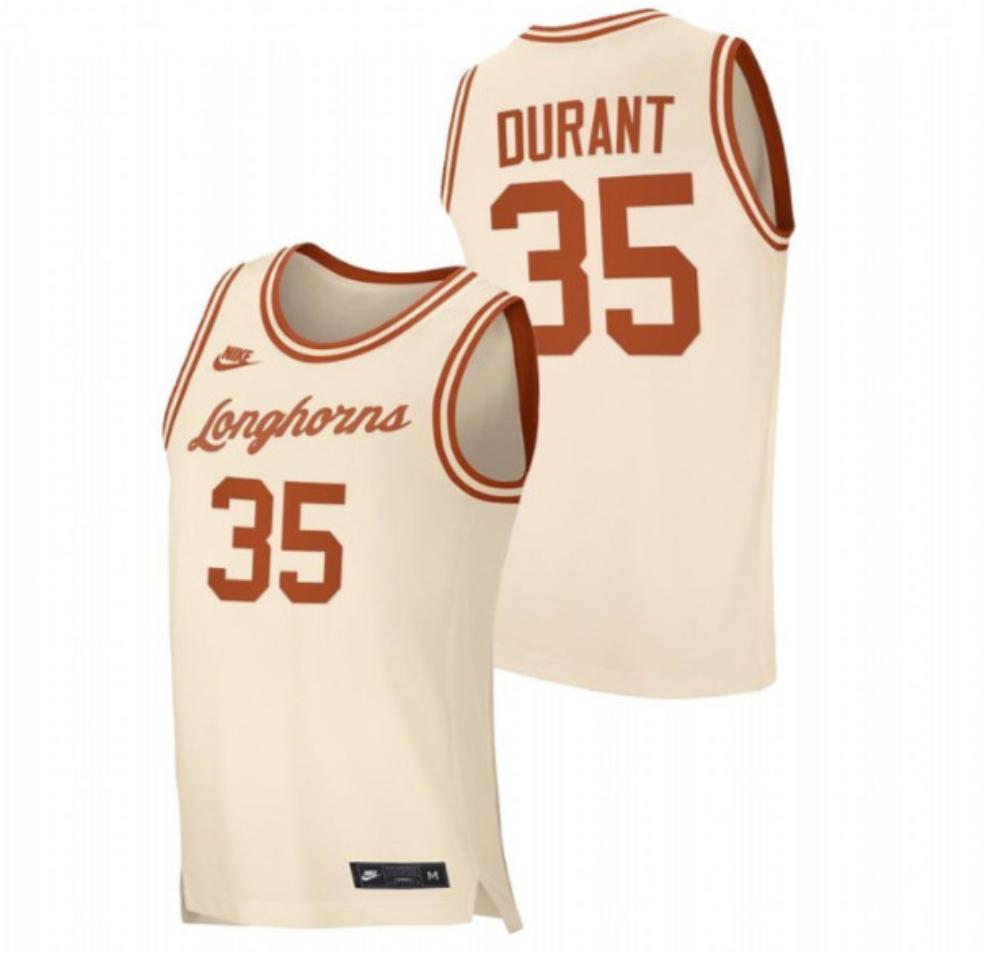 Kevin Durant 35 Ncaa Texas Longhorns Basketball College Jersey   Creamv4om3xmst3_27
