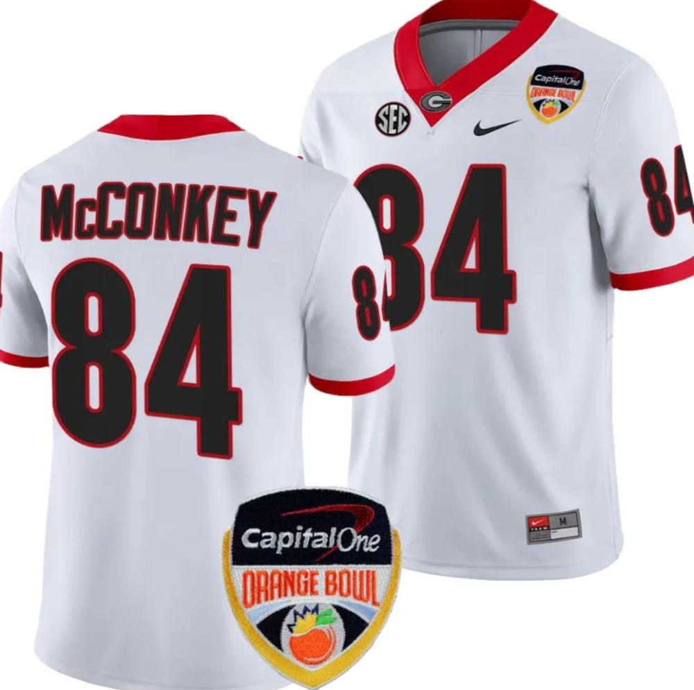 Ladd Mcconkey Jersey 84 Georgia Bulldogs Orange Bowl 2023 College White