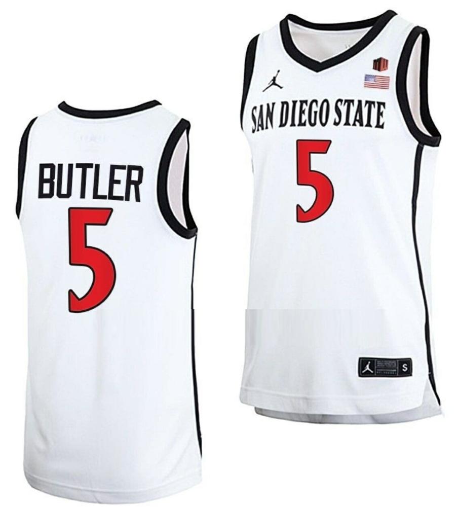 Lamont Butler Jersey San Diego State Aztecs College Basketball Home White 5