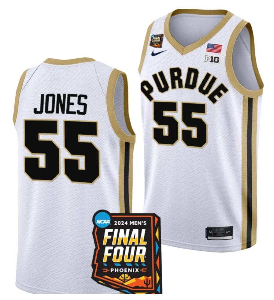 Lance Jones Jersey 55 Purdue Boilermakers 2024 Ncaa Final Four Basketball White