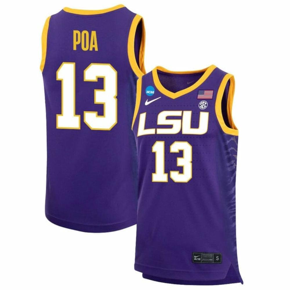 Last Tear Poa Jersey Lsu Tigers Basketball 2023 Ncaa College Purple 13