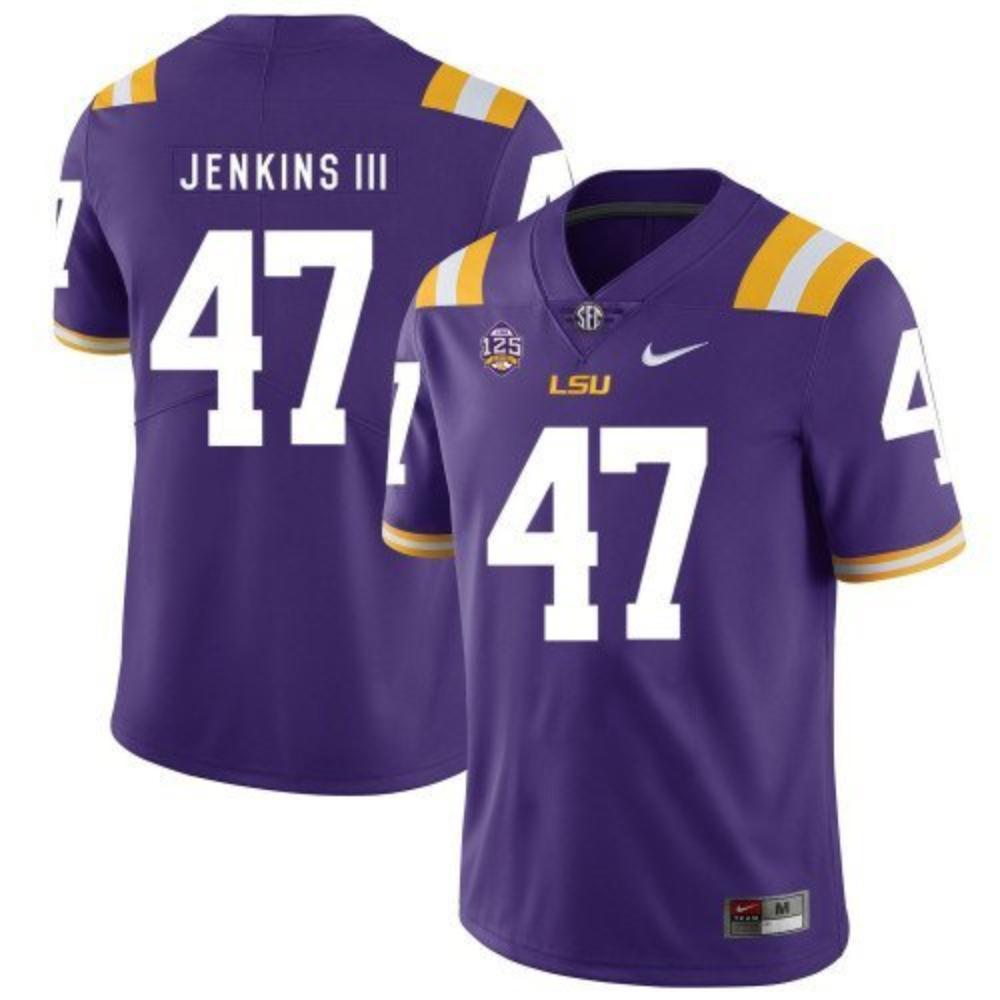 Lsu Tigers 47 Nelson Jenkins Iii Purple Stitched College Football Jersey