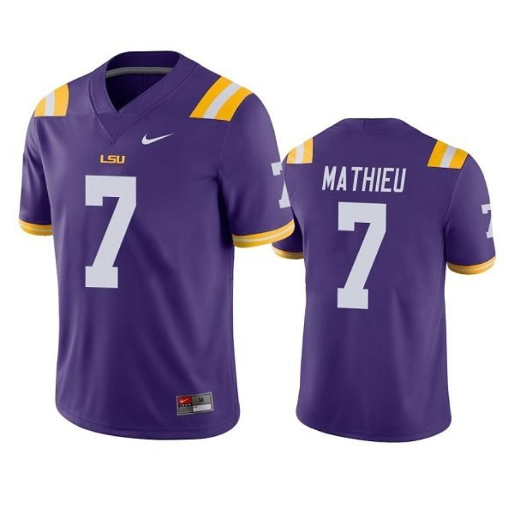 Lsu Tigers 7 Tyrann Mathieu Purple Limited Stitched College Jersey