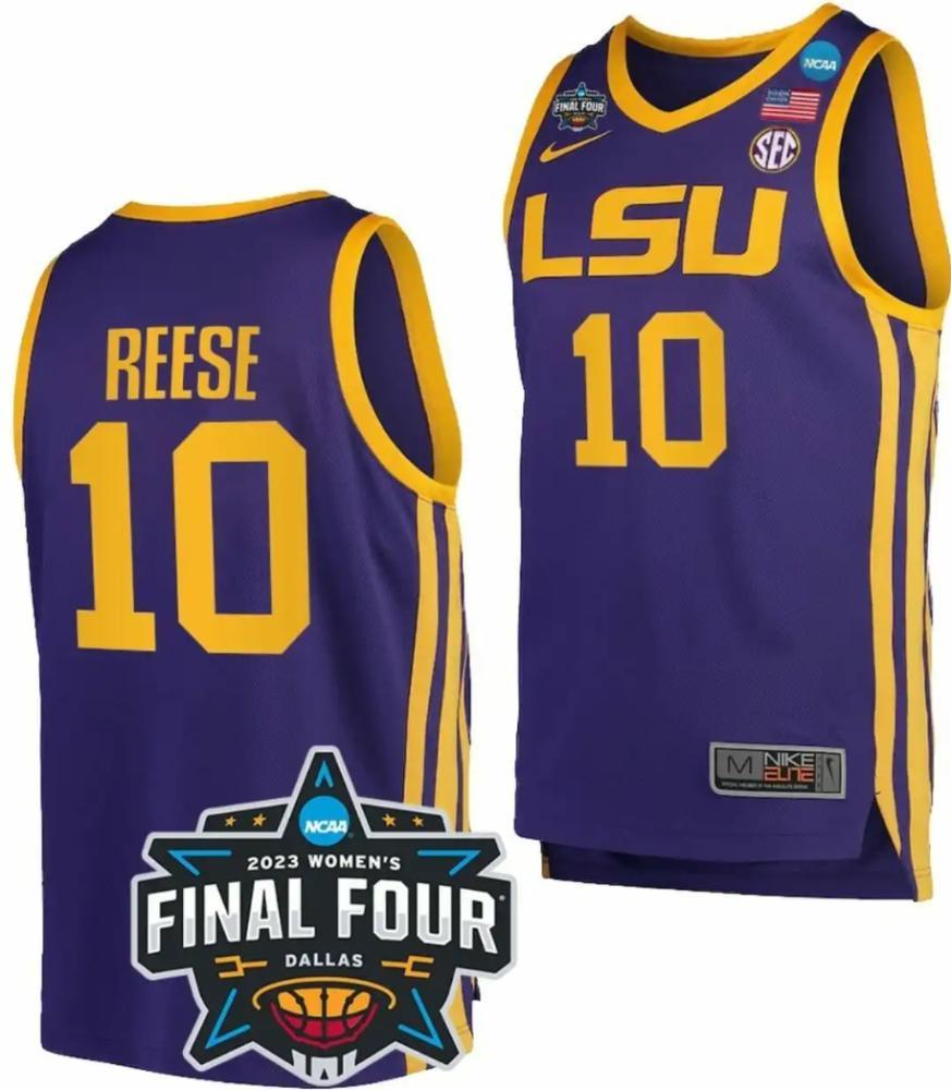 Lsu Tigers Angel Reese Jersey College Basketball 2023 National Bound Purple 10