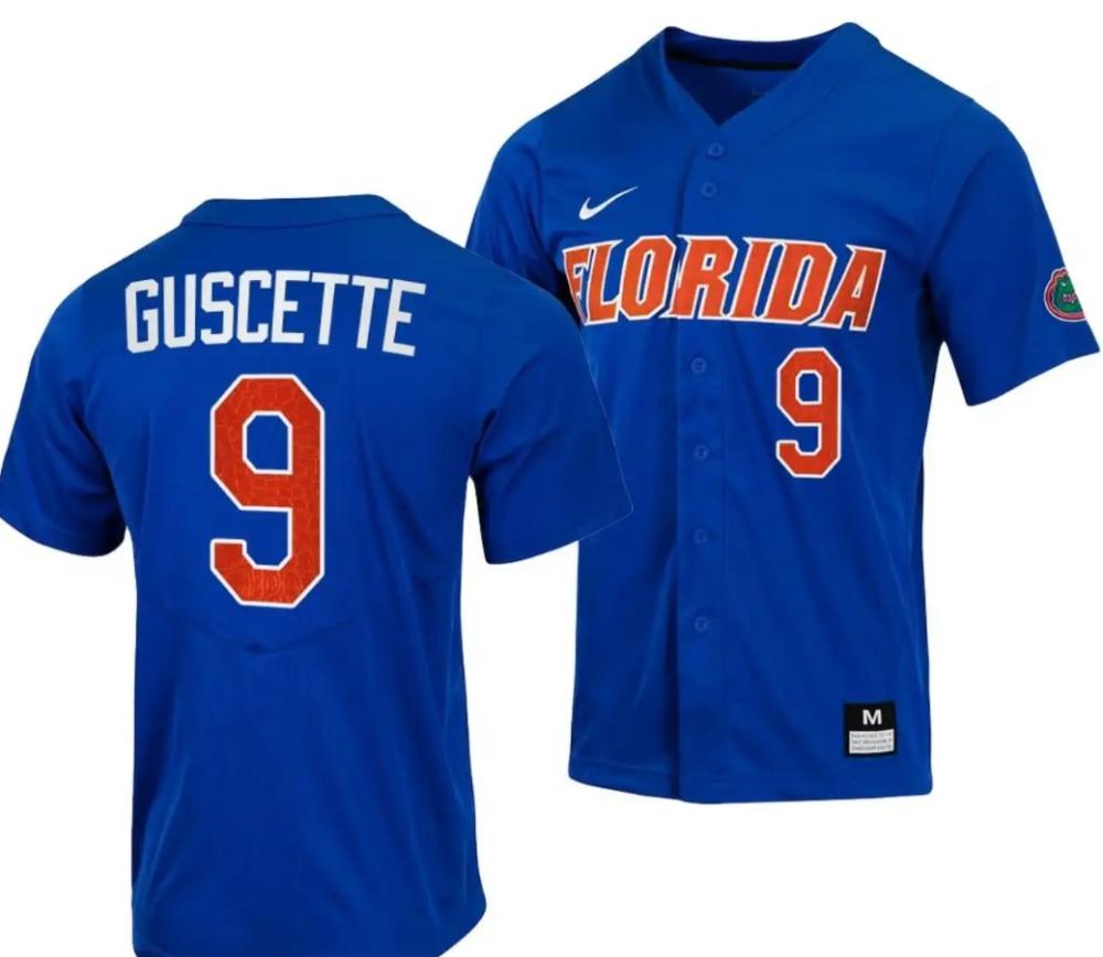 Mac Guscette Jersey Florida Gators College Baseball Full button Royal 9