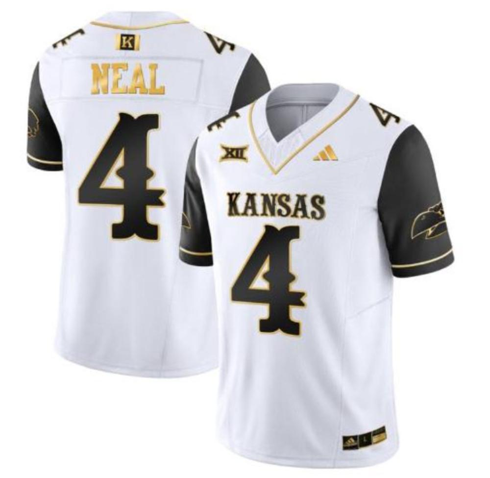 Mdevin Neal Jersey 4 Kansas Jayhawks Blackhawk Gold Vapor Football Whiteblack