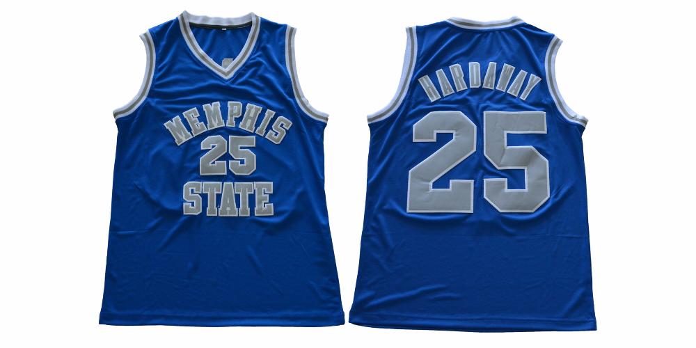 Memphis Tigers 25 Penny Hardaway Ncaa Basketball Jersey Blue