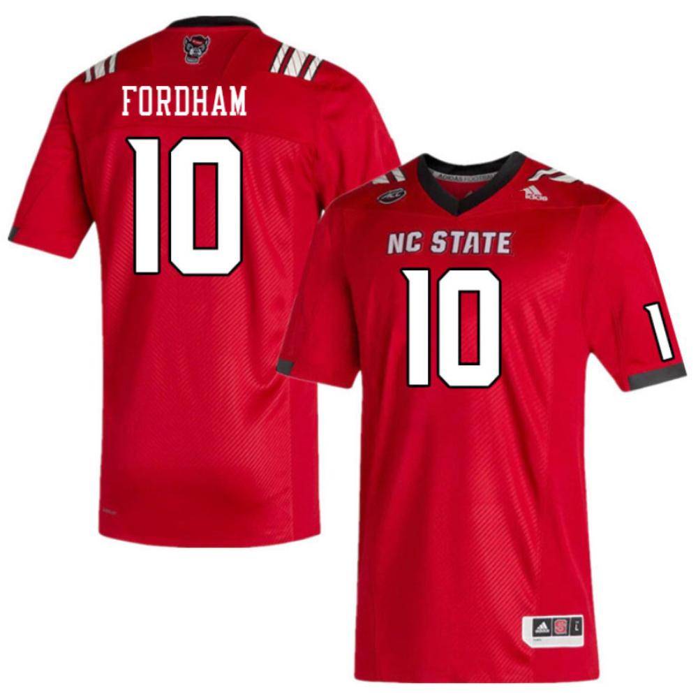 Men 10 Caden Fordham Nc State Wolfpacks College Football Jerseys Stitched Red