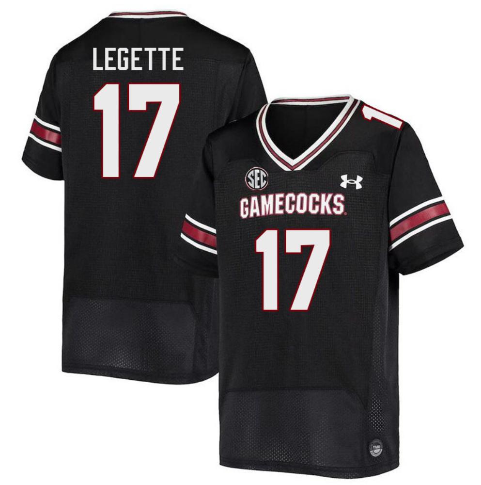 Men 17 Xavier Legette South Carolina Gamecocks Football Jerseys Stitched Black