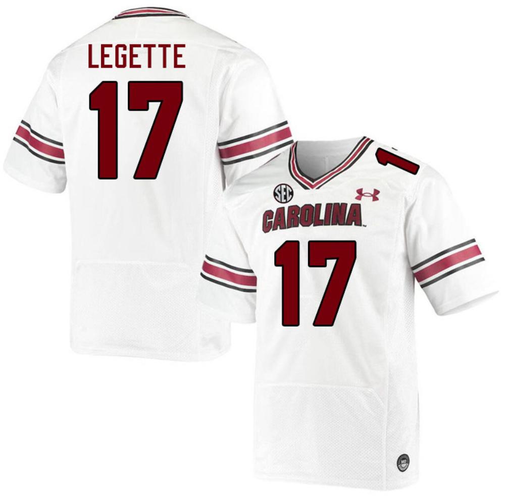 Men 17 Xavier Legette South Carolina Gamecocks Football Jerseys Stitched White