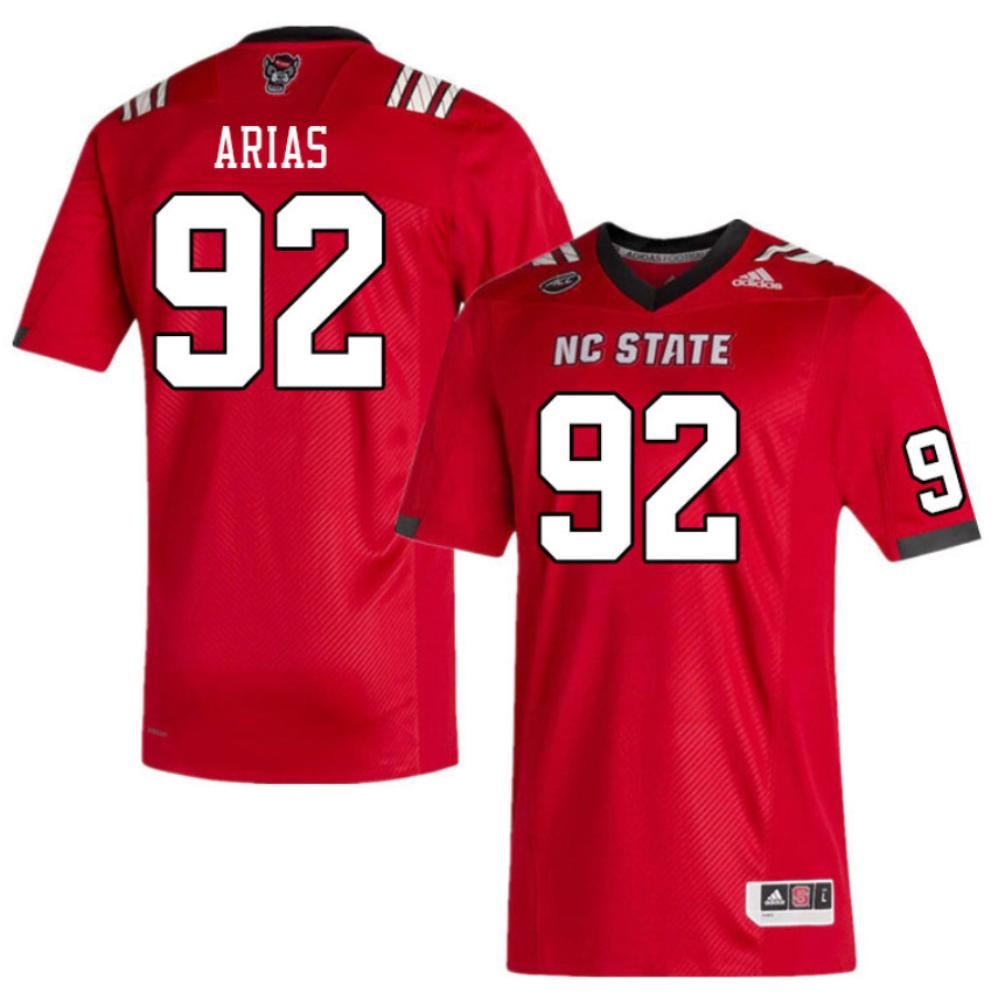 Men 92 Aiden Arias Nc State Wolfpack College Football Jerseys Stitched Red