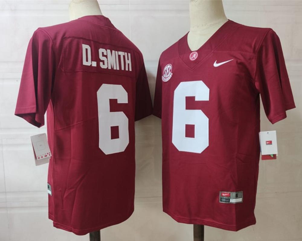 Men Alabama Crimson Tide 6 Dsmith Red Jersey