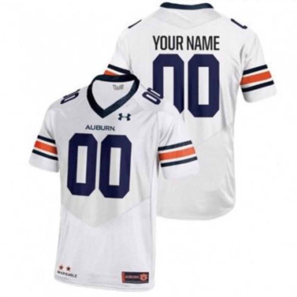 Men Auburn Tigers Custom Name And Number Ncaa College Football Team Jersey White
