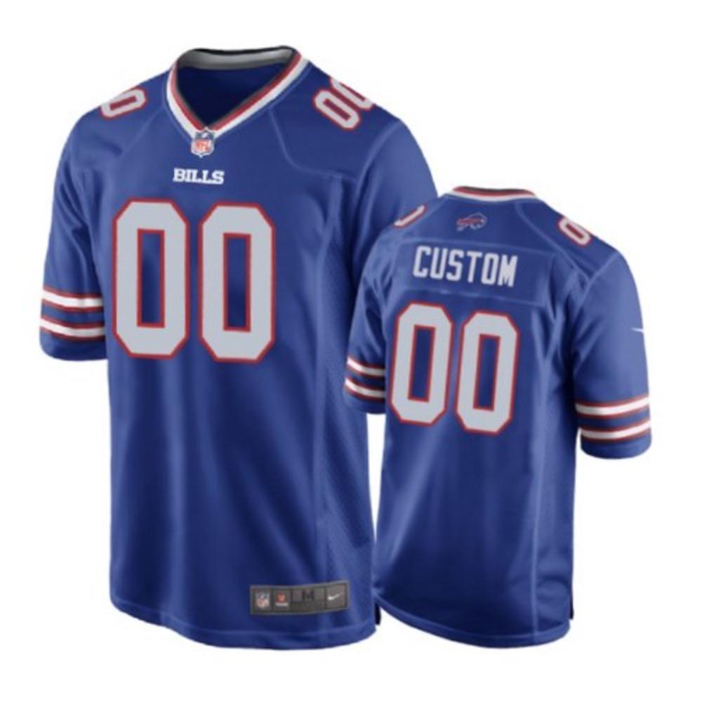 Men Buffalo Bills Custom Jersey Royal 2020 Game Football Stitched