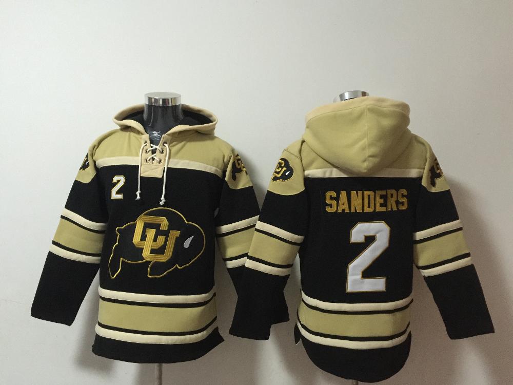 Men Buffaloes 2 Shedeur Sanders Brown Black Hoodie