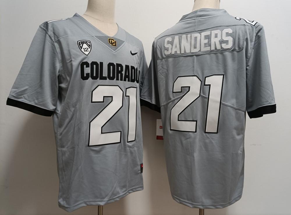 Men Buffaloes 21 Shilo Sanders Grey Vapor Limited Jersey