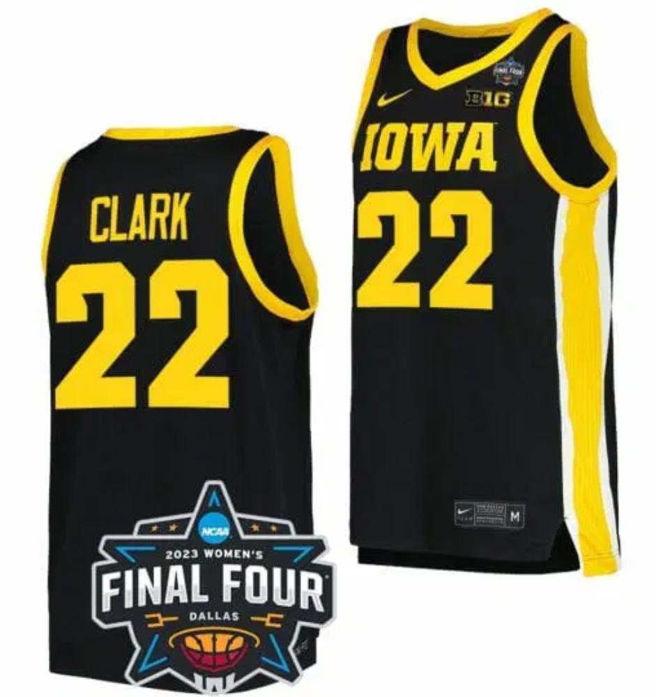 Men Caitlin Clark Jersey Iowa Hawkeyes College 2023 Championship Bound Black 22