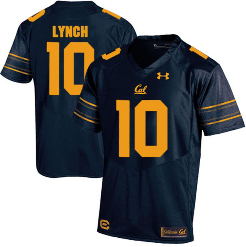 Men California Golden Bears 10 Marshawn Lynch Football Jersey White Stitched