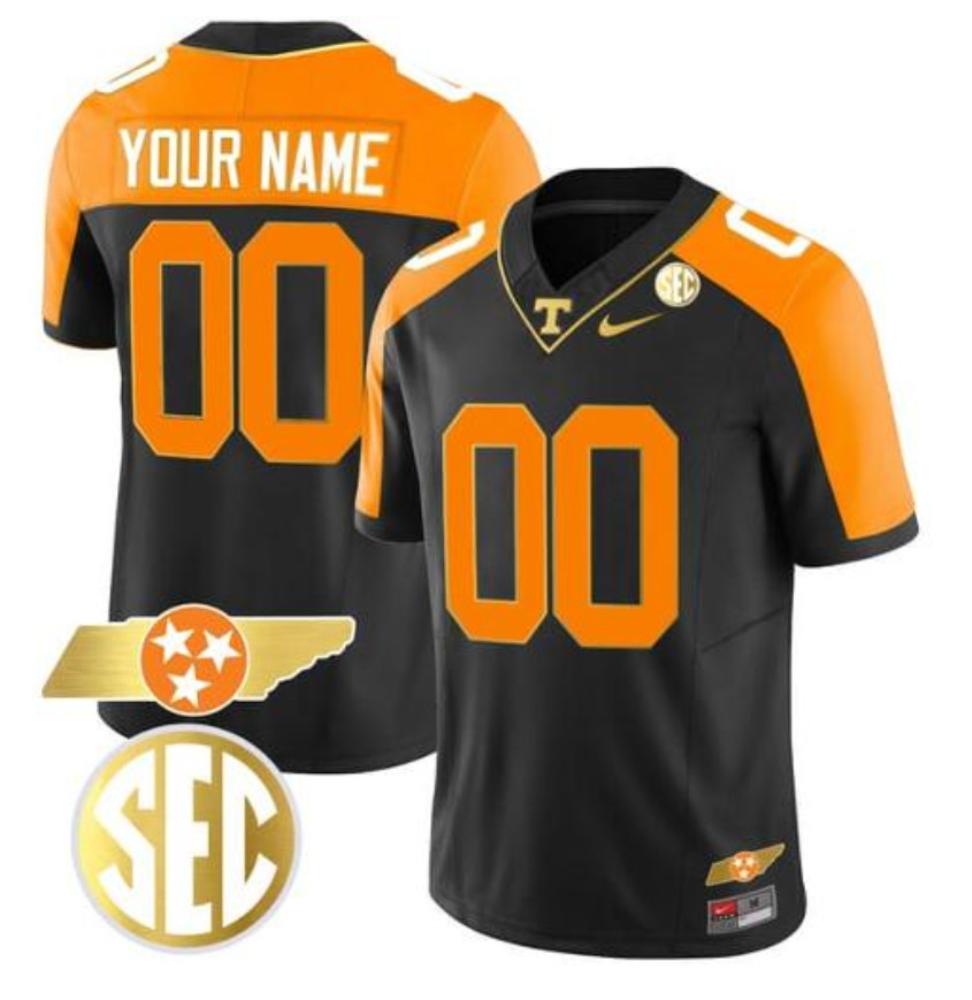 Men Custom Tennessee Volunteers Jersey Checkerboar Gold Limited College Football