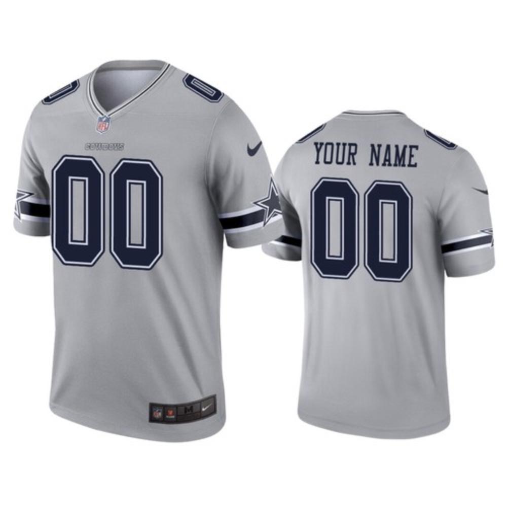 Men Dallas Cowboys Custom Jersey Gray 2020 Legend Football Stitched