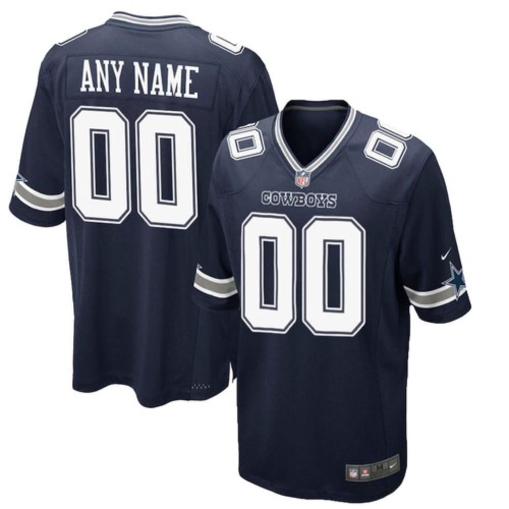 Men Dallas Cowboys Custom Jersey Navy 2020 Game Football Stitched