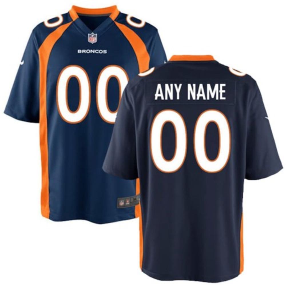 Men Denver Broncos Custom Jersey Navy 2020 Game Football Stitched