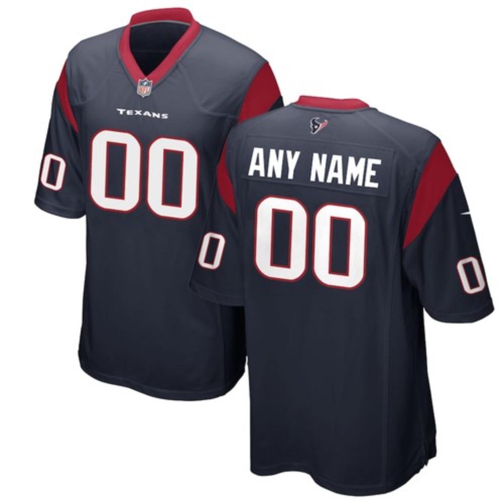 Men Houston Texans Custom Jersey Navy 2020 Game Football Stitched