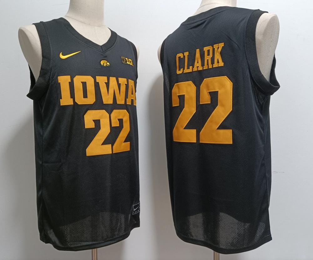 Men Iowa Hawkeyes 22 Caitlin Clark Black Jersey