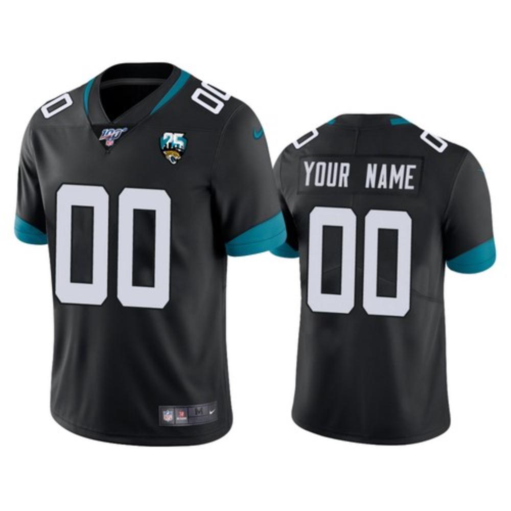 Men Jacksonville Jaguars Custom Jersey Black 2020 100th Season Football