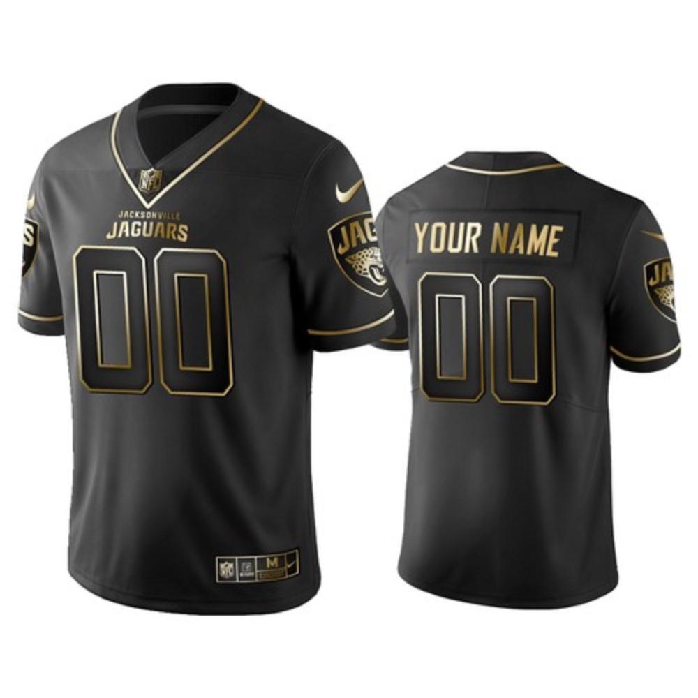Men Jacksonville Jaguars Custom Jersey Black Golden 2020 Football Stitched