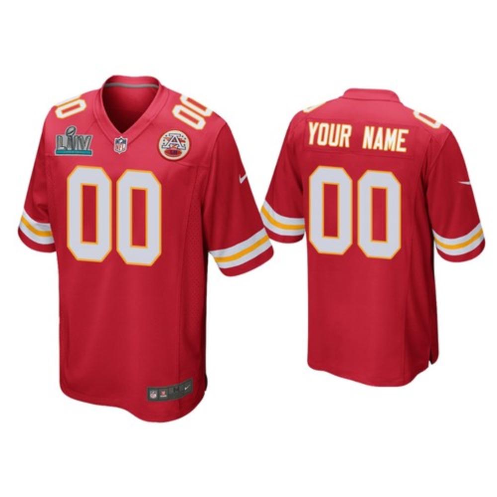 Men Kansas City Chiefs Custom Jersey Red 2020 Super Bowl Liv Game Football