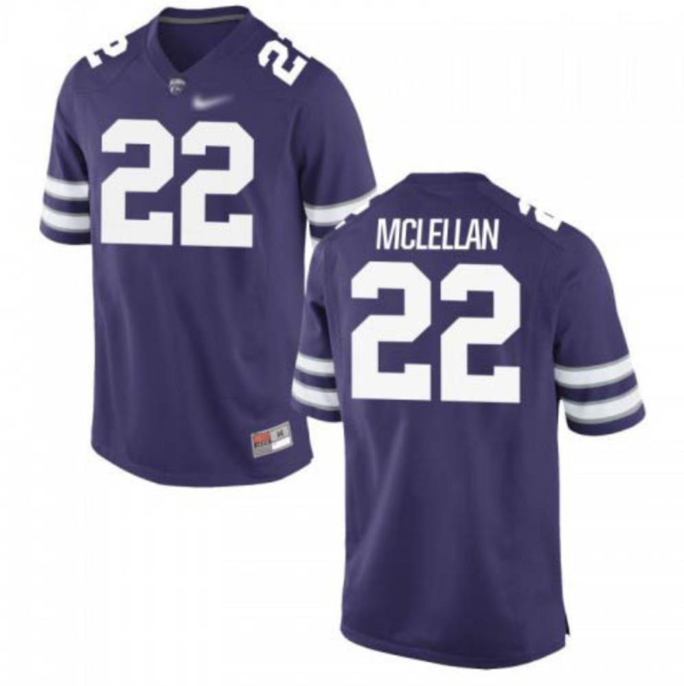 Men Kansas State Wildcats 22 Nick Mclellan Purple College Football Jersey