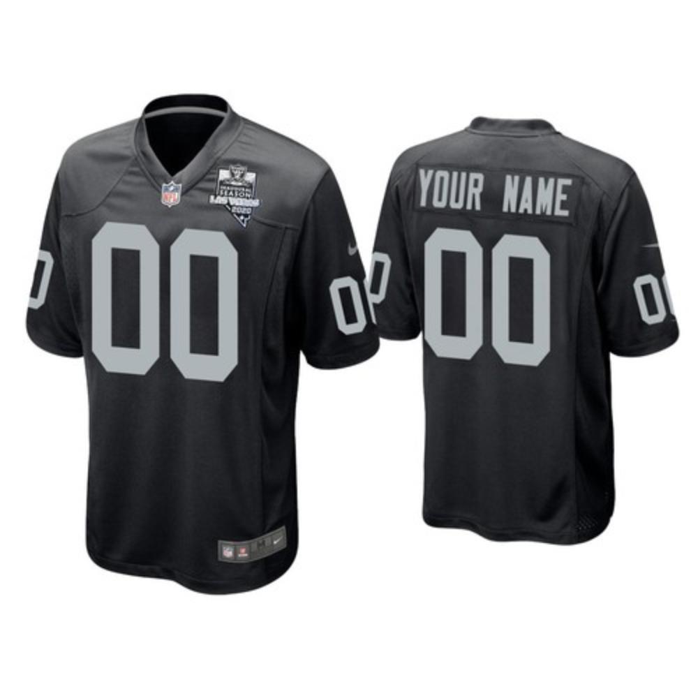 Men Las Vegas Raiders Custom Jersey Black 2020 Inaugural Season Game