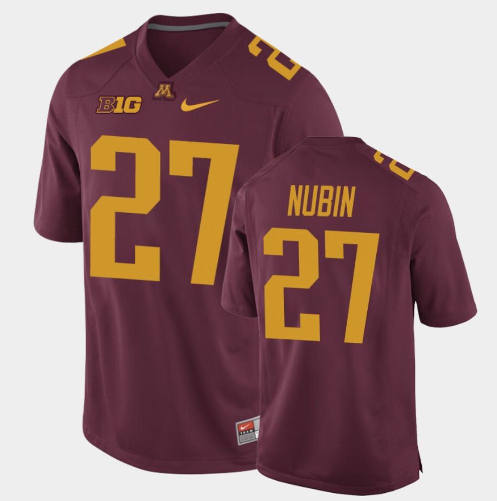 Men Minnesota Golden Gophers 27 Tyler Nubin Maroon College Football Jersey