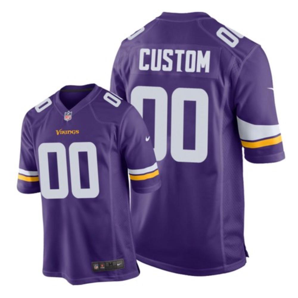 Men Minnesota Vikings Custom Jersey Purple 2020 Game Football Stitched