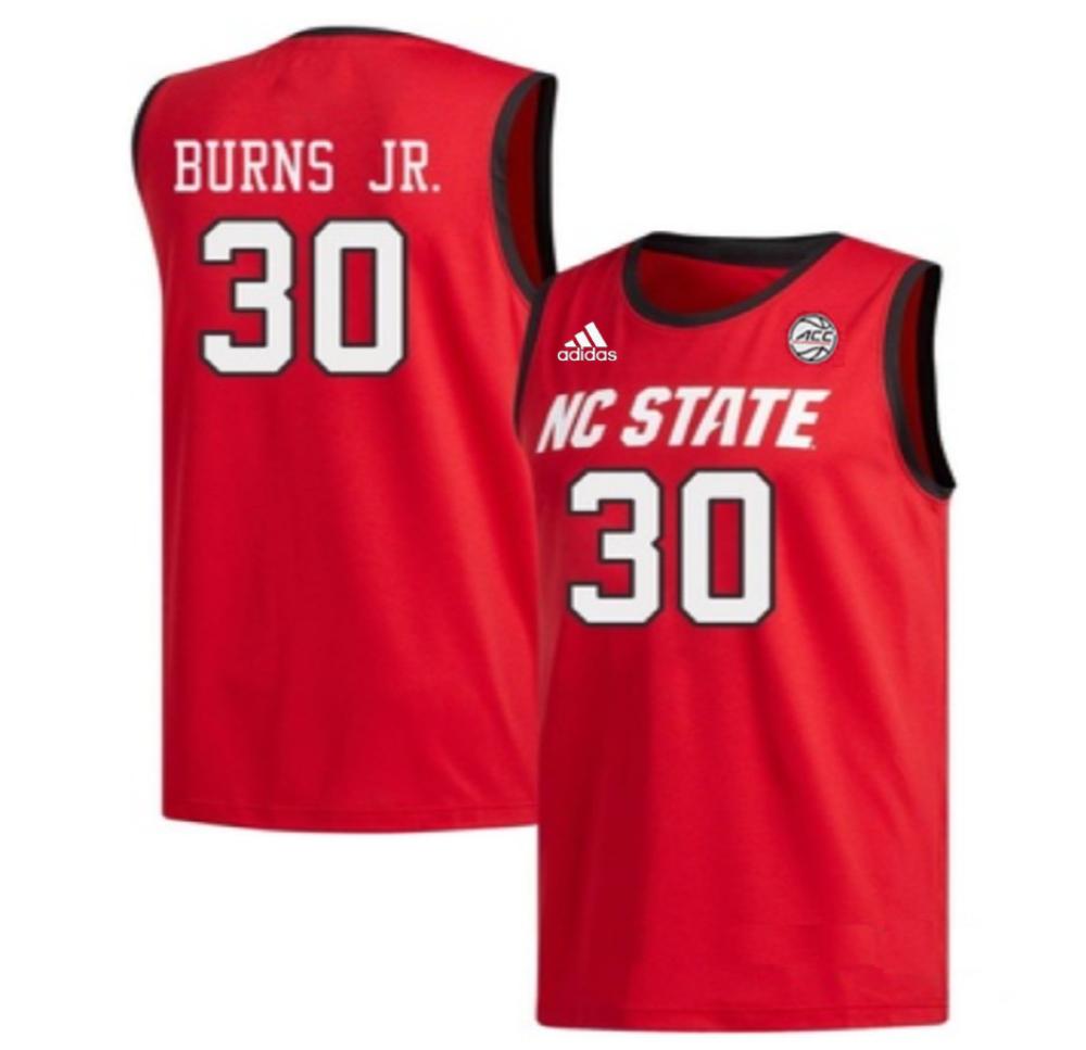 Men Nc State Wolfpack 30 Burns Jr Ncaa 2024 College Basketball Jerseys red